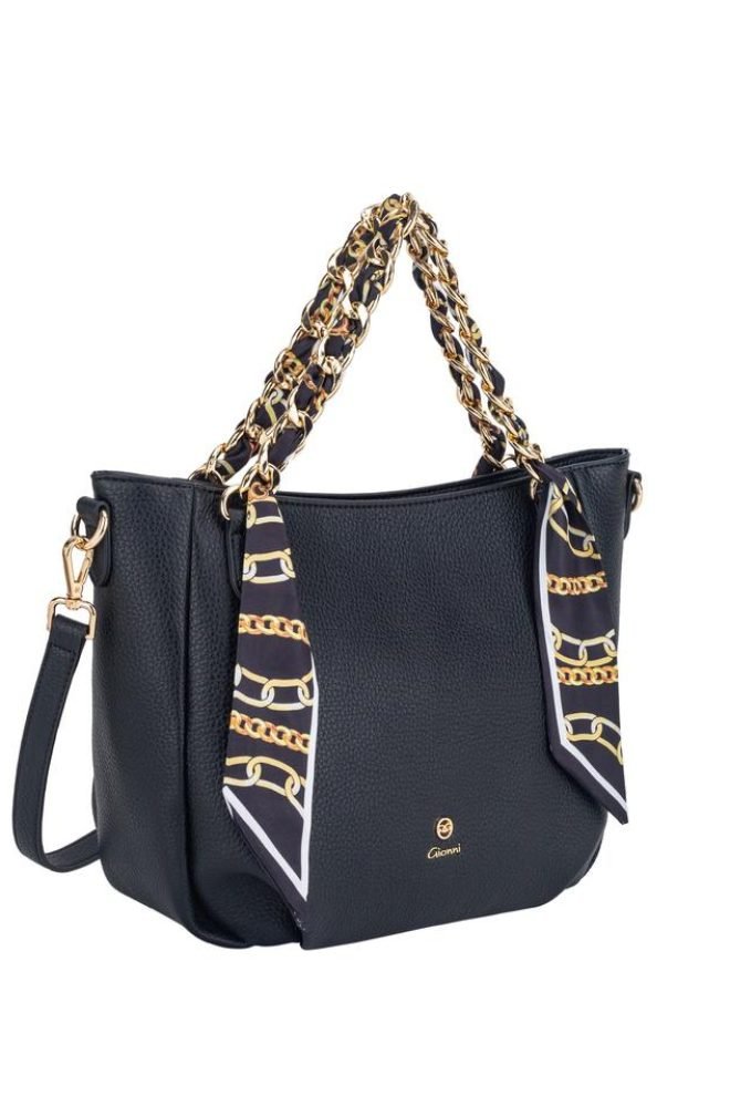 Seebreeze tote Gionni bag with scarf  11G2743-BLACK-1