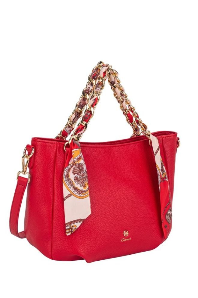 Seebreeze tote Gionni bag with scarf  11G2743-RED-1
