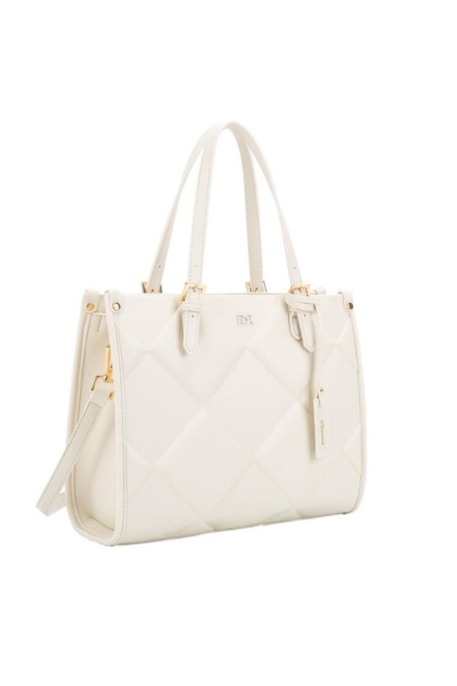 Pearl debossed handle Gionni bag  11G2751-CREAM-1