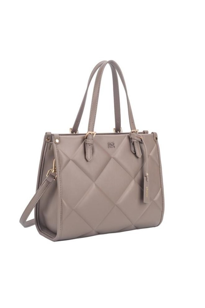 Pearl debossed handle Gionni bag  11G2751-TAUPE-1