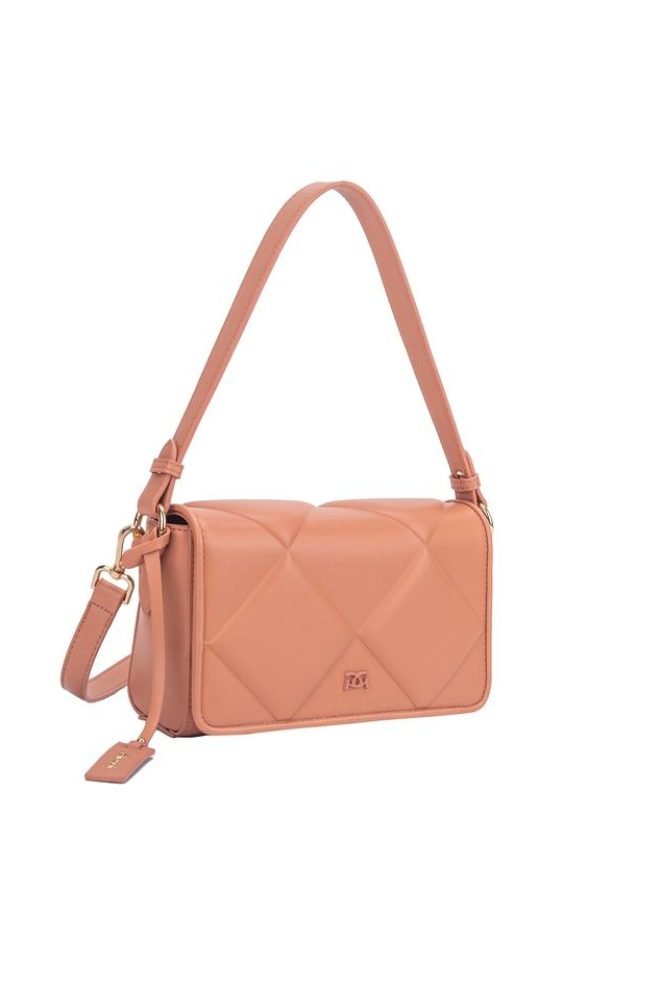 Pearl debossed flapover Gionni bag  11G2752-ROSE-1