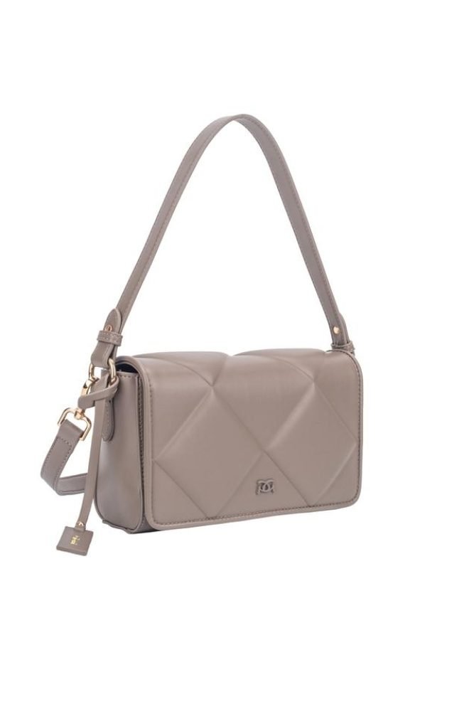 Pearl debossed flapover Gionni bag  11G2752-TAUPE-1