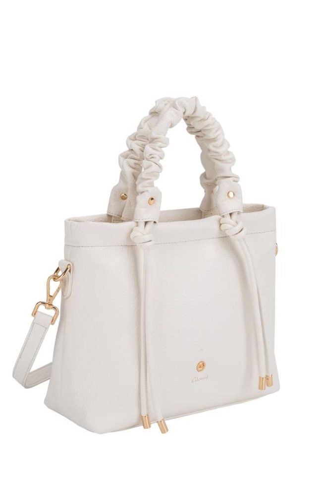 Kraken grab Gionni bag with ruched detail  11G2756-CREAM-1