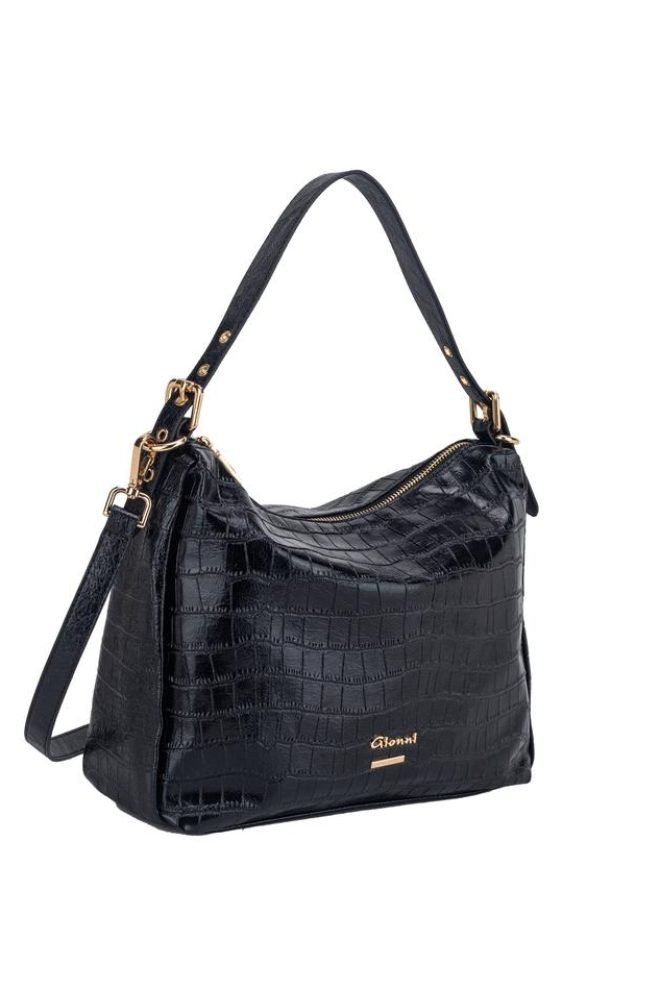 Lagoon slouchy shoulder Gionni bag  11G2762-BLACK-1