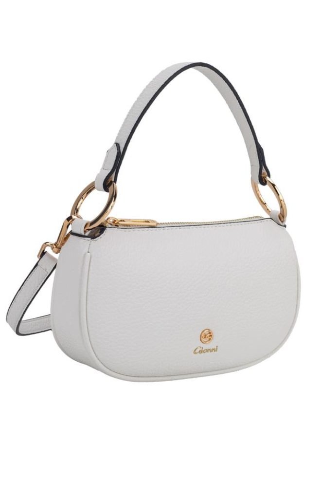 Krill curved shape shoulder Gionni bag  11G2776-WHITE-1