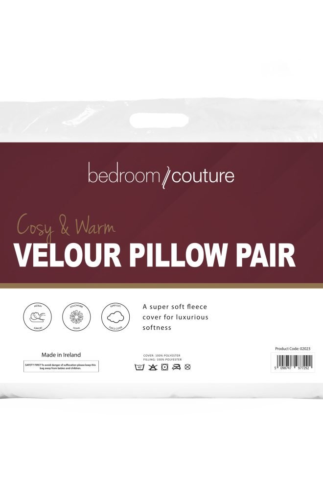 Velvet touch fleece pillow pair 2023