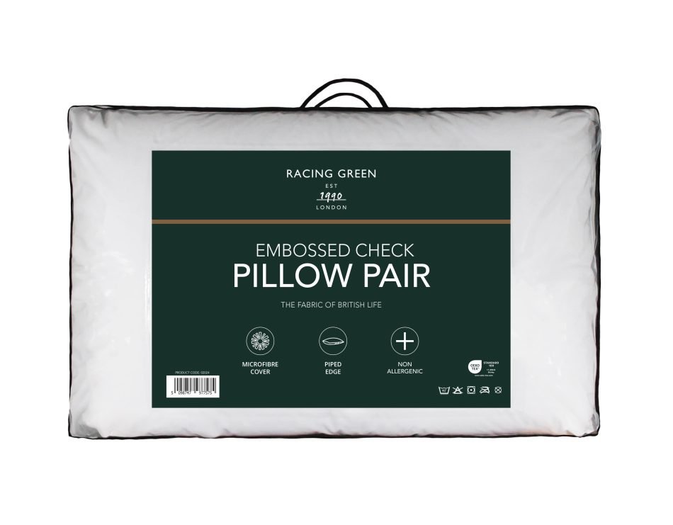 Racing green check pillow pair 2024