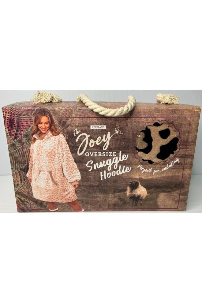 Joey natural leopard oversize snuggle hoodie.   55M568-1