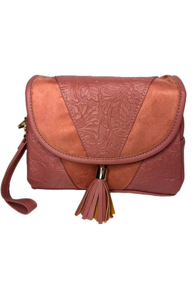Mauve cosmetic case with brush section.  55M725-MAUVE-1