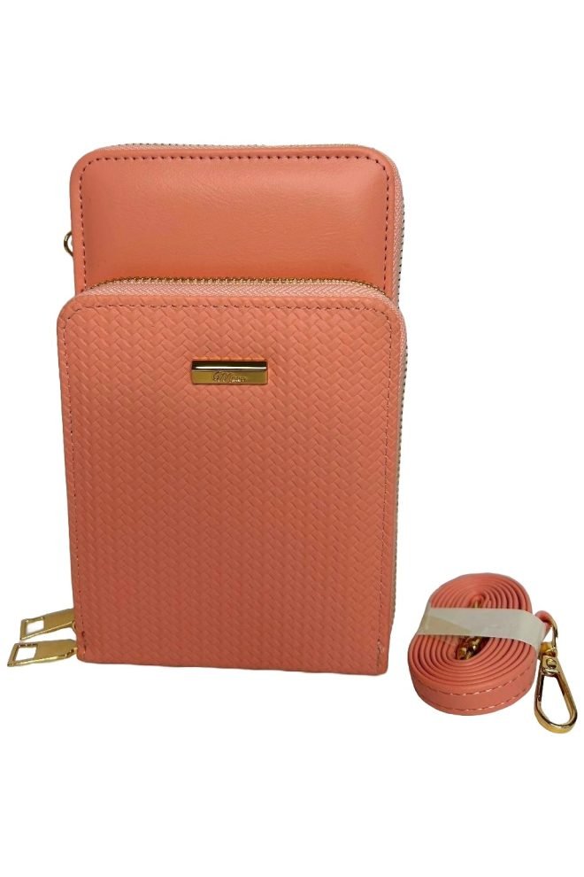 Dusty pink crossbody phone bag.  55M733-DUSTYPINK-1