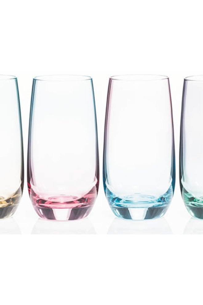 Two tone lustre hiball glasses, set of 4  1710051-1