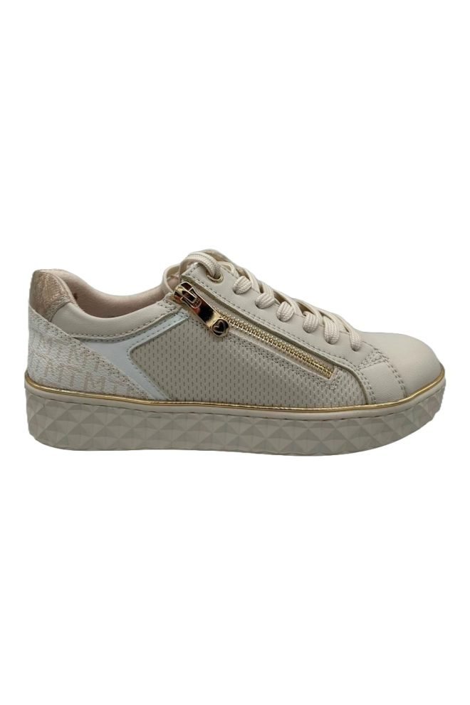 Marco Tozzi  golden beige luxe trainer 23709-CRE-1