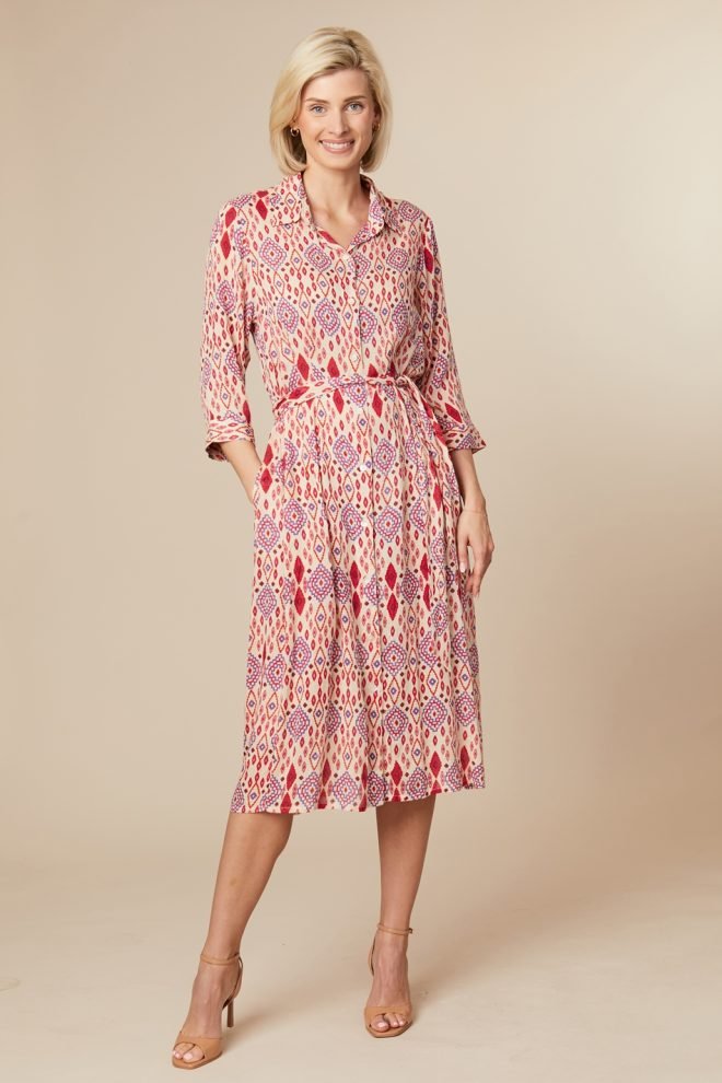 Jessica Graaf  red ikat & pink shirt dress 29733-040