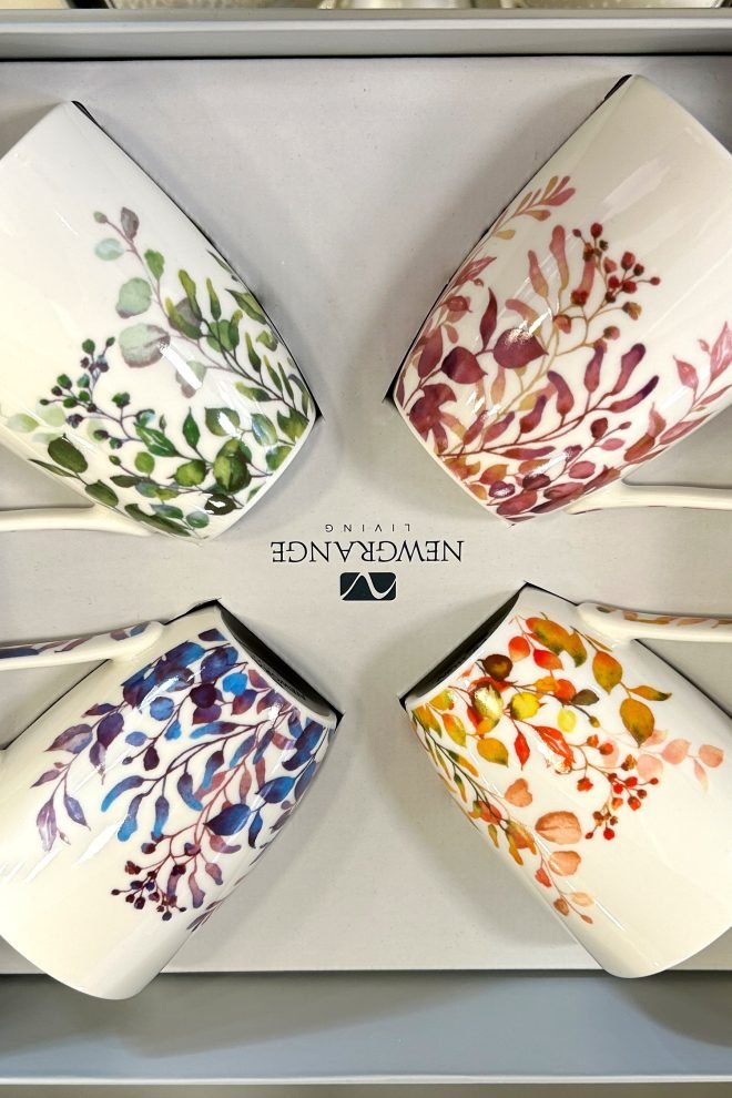 Floral bone china mug gift set of 4 30254-1