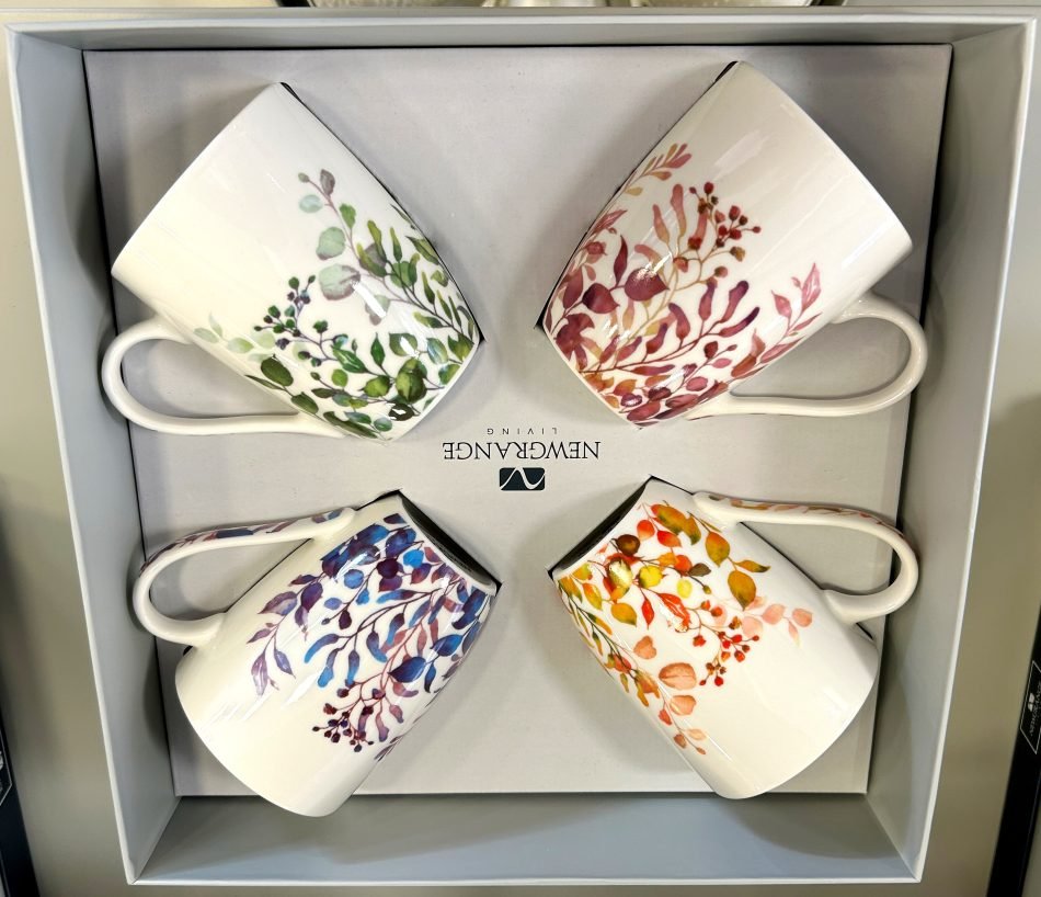 Floral bone china mug gift set of 4 30254-1