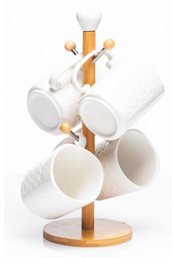White ceramic mug set of 4 30271-1