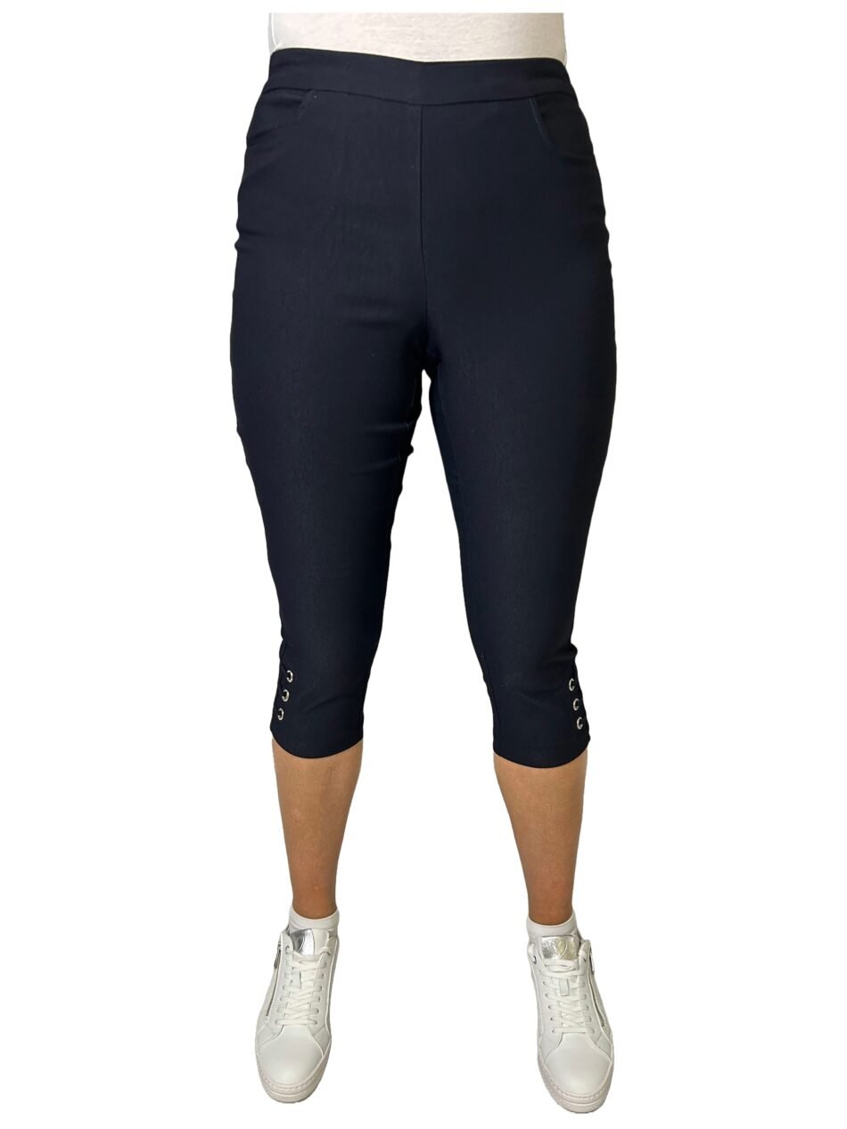 Pinns Figure Sculpting navy crop pants 408C-NAVY-1