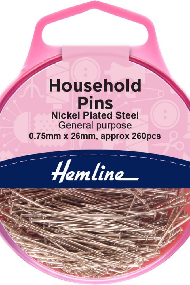 Household pins, nickel plated steel 0.75mm x 26mm, 260 pcs 705
