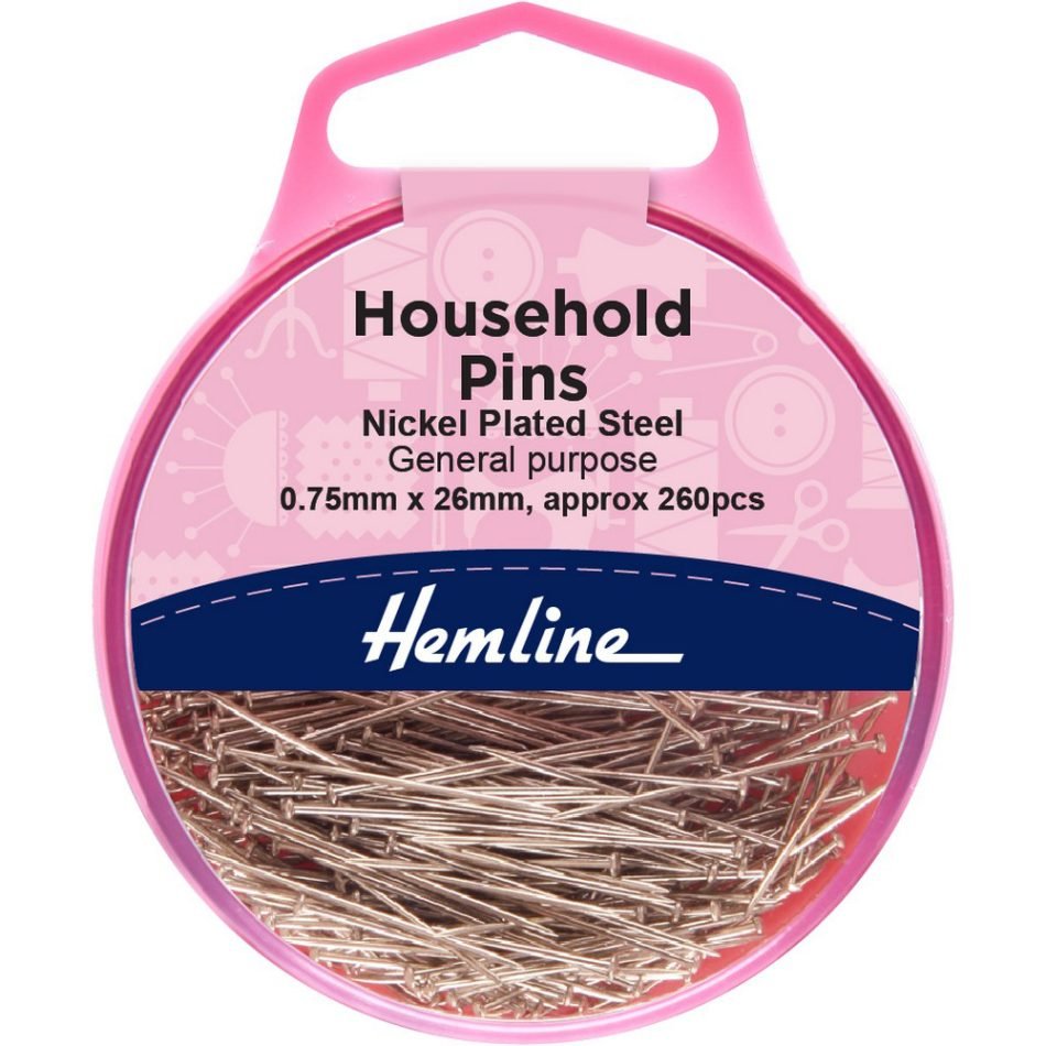 Household pins, nickel plated steel 0.75mm x 26mm, 260 pcs 705
