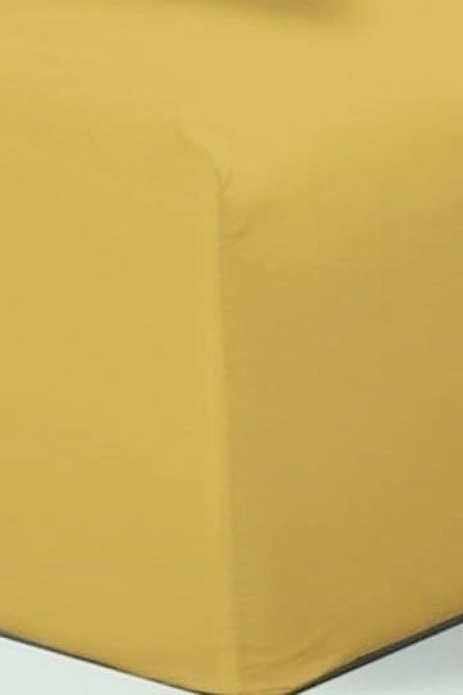Extra deep (depth: 35cm)  fitted sheet ochre EXDEEP-OCHRE-1