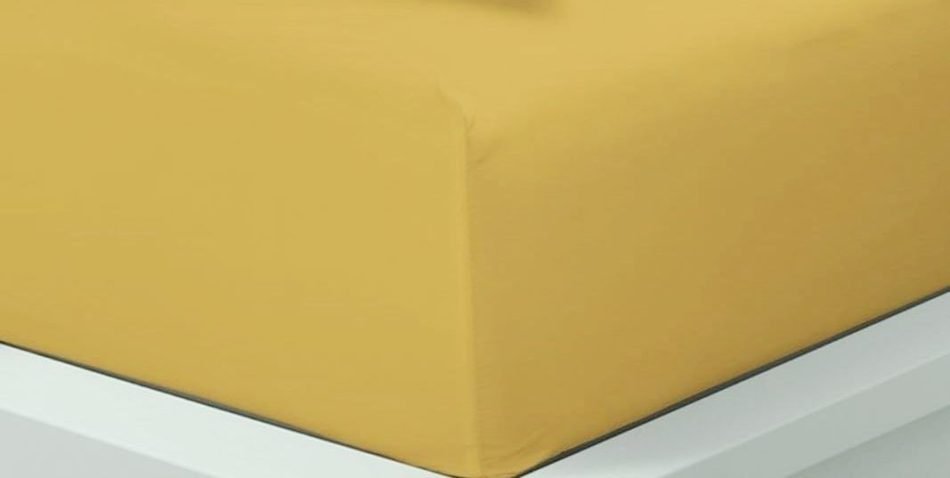 Extra deep (depth: 35cm)  fitted sheet ochre EXDEEP-OCHRE-1