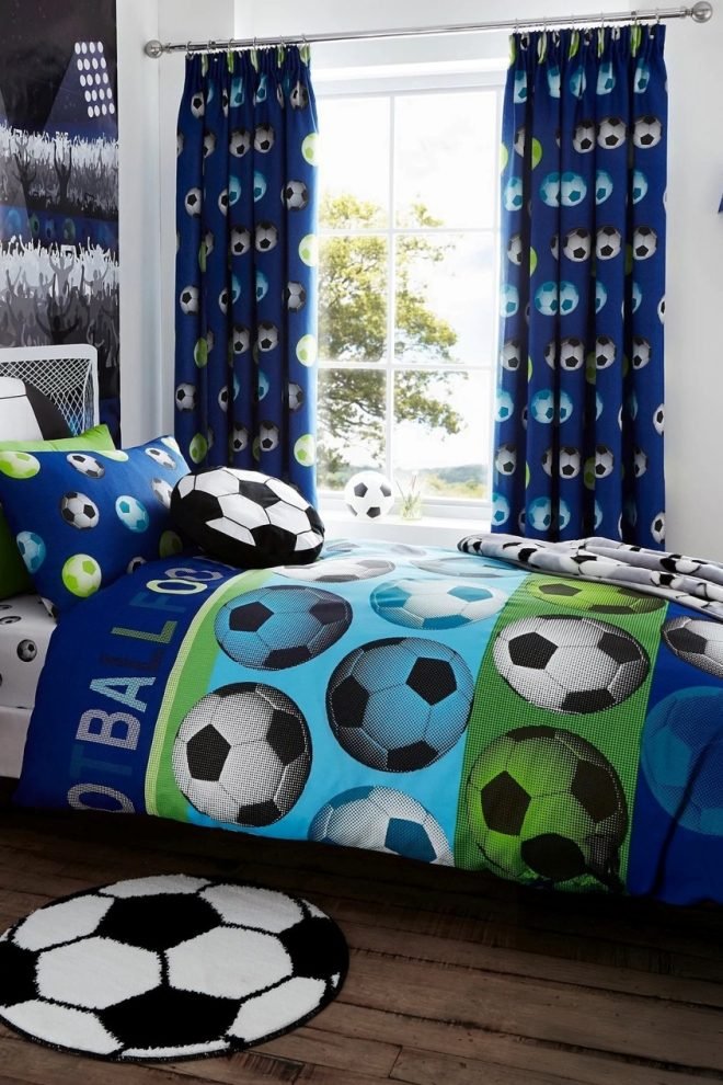 Catherine Landsfield Football duvet cover set - navy KIDS-FOOTB-1