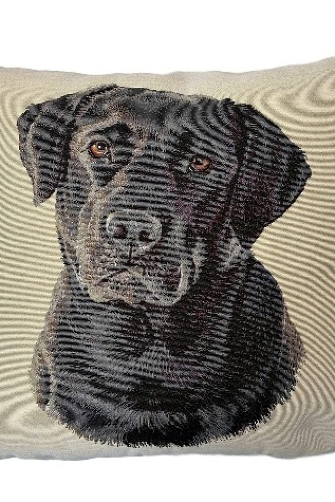 Black labrador cushion LABRADOR