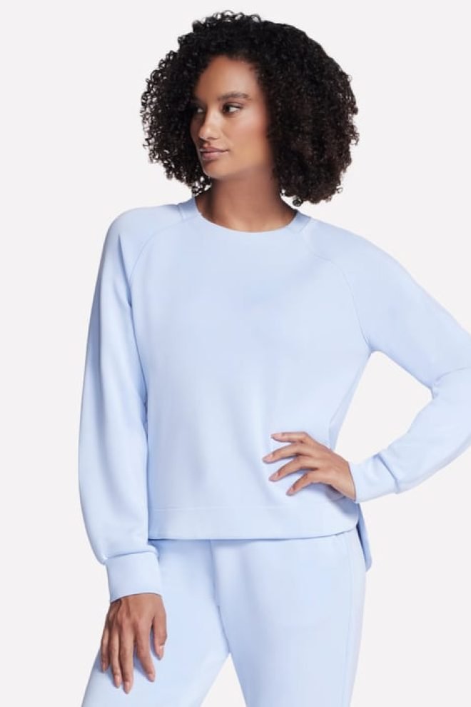 Skechluxe Elevate crewneck in pale blue LT152-WLV-1