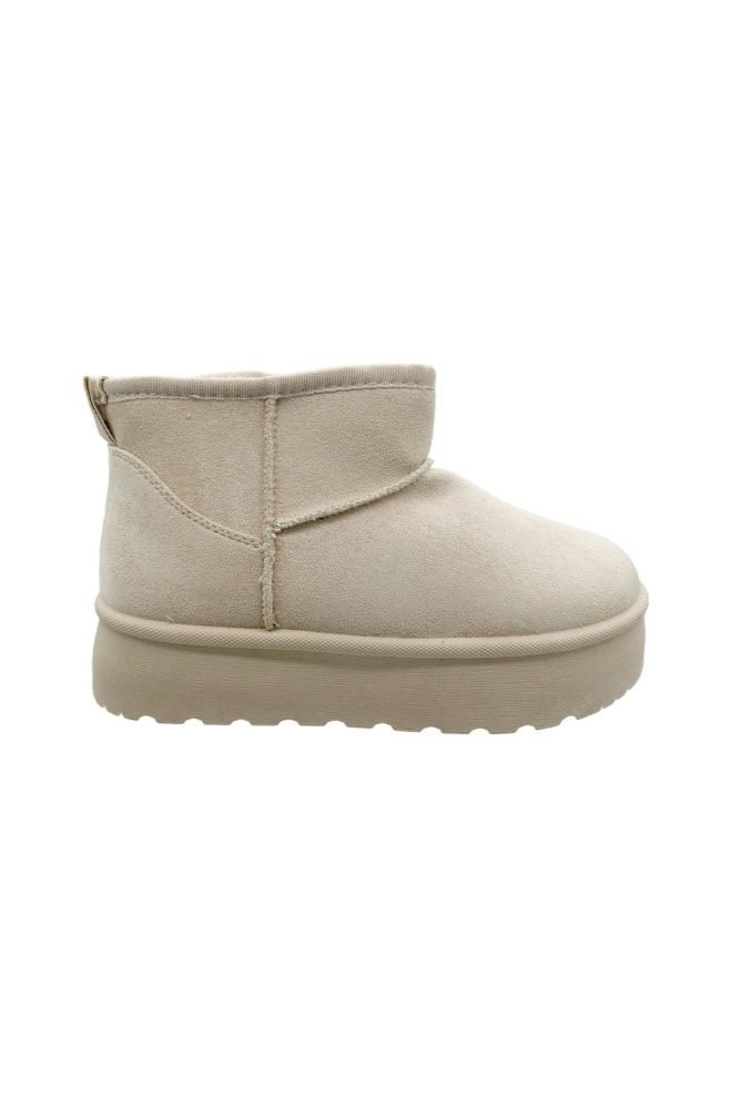 Erynn cozy mule boots in beige M-782-BEI-1