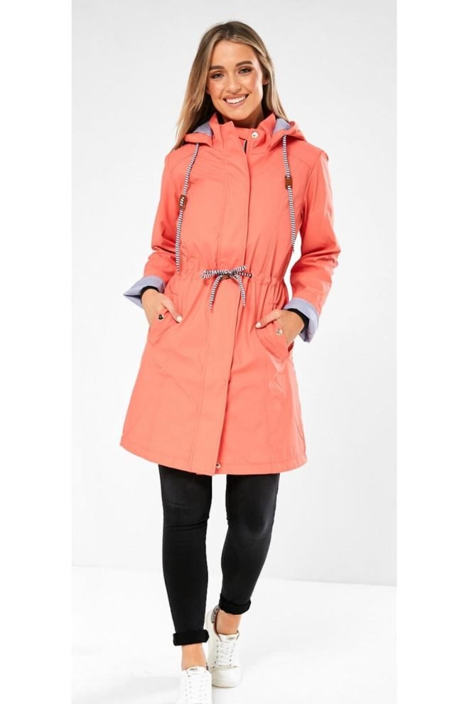 Long sunset glow raincoat MA25002-CORAL