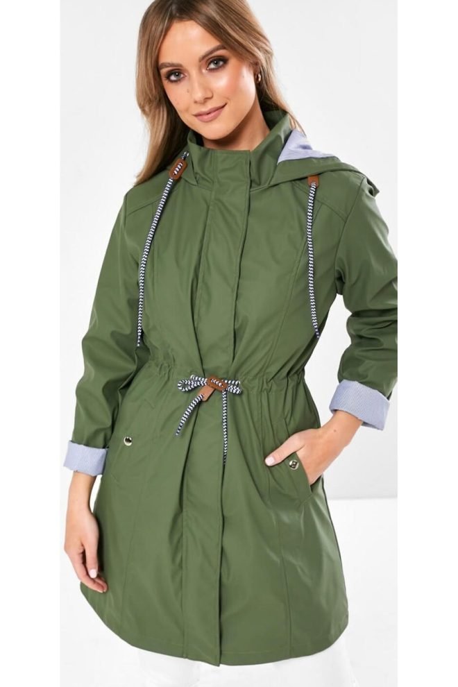 Long khaki raincoat MA25002-KHAKI