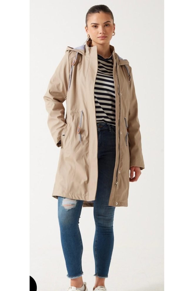 Long sand dune raincoat MA25002-STONE