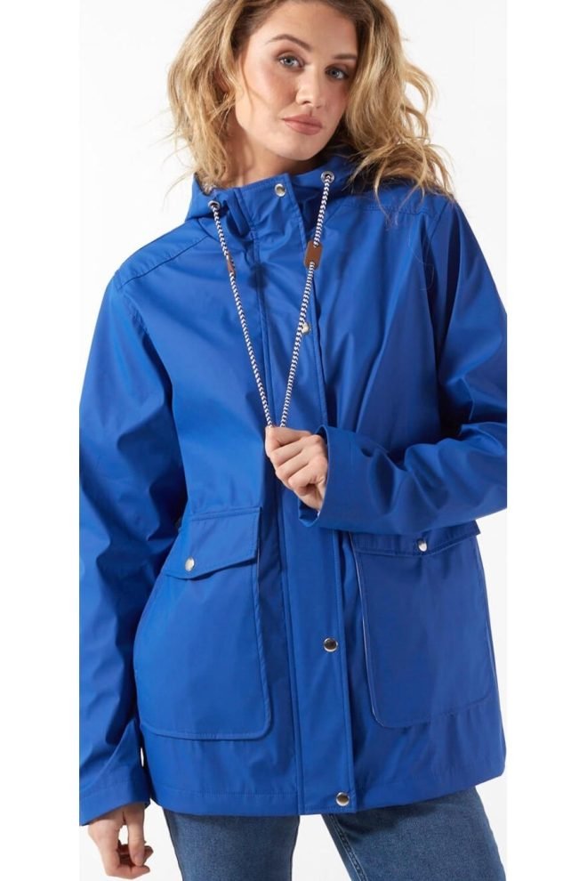 short bright blue raincoat MA497-BLUE