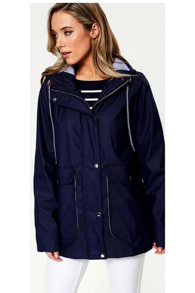 short classic navy raincoat MA497-NAVY