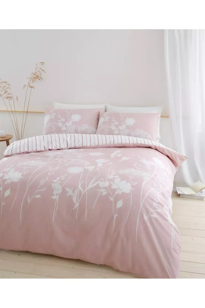 Catherine Lansfield Meadow Sweet floral blush duvet cover set MEABLUSH-DUVCOV-1