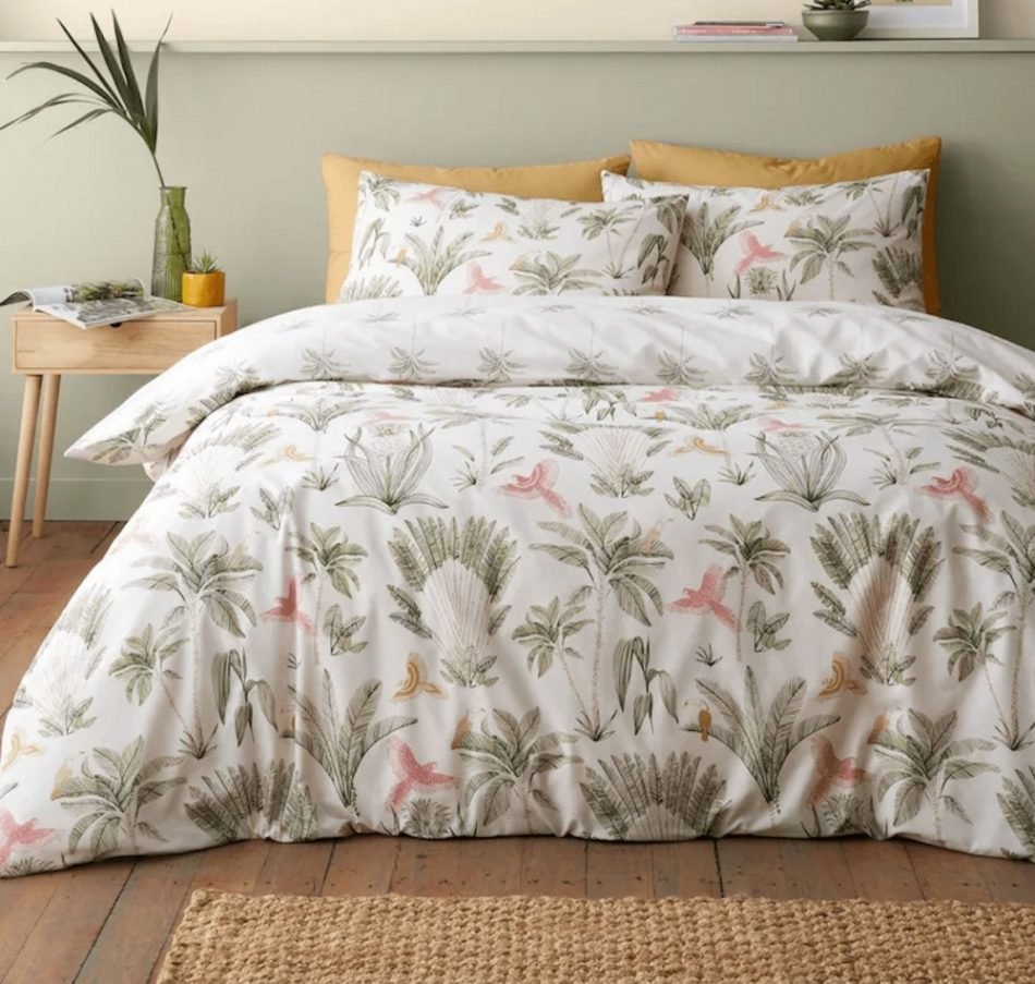 Catherine Lansfield Paradiso Palm duvet cover set PALM-DUVCOV-1