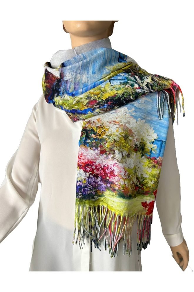 Beautiful lakeside village scarf.  PS01-23-1