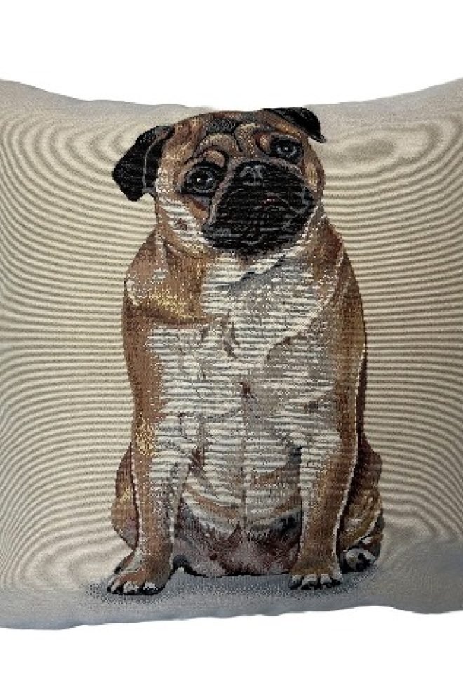 Sitting pug cushion PUG