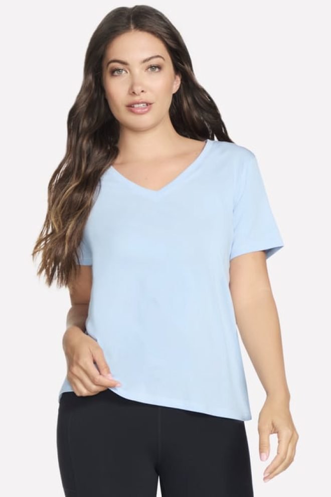 Pima V-neck in pale blue TP130-WLV-1