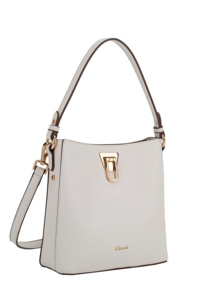 Gionni cream clasp bucket bag 11G2768-CREAM-1