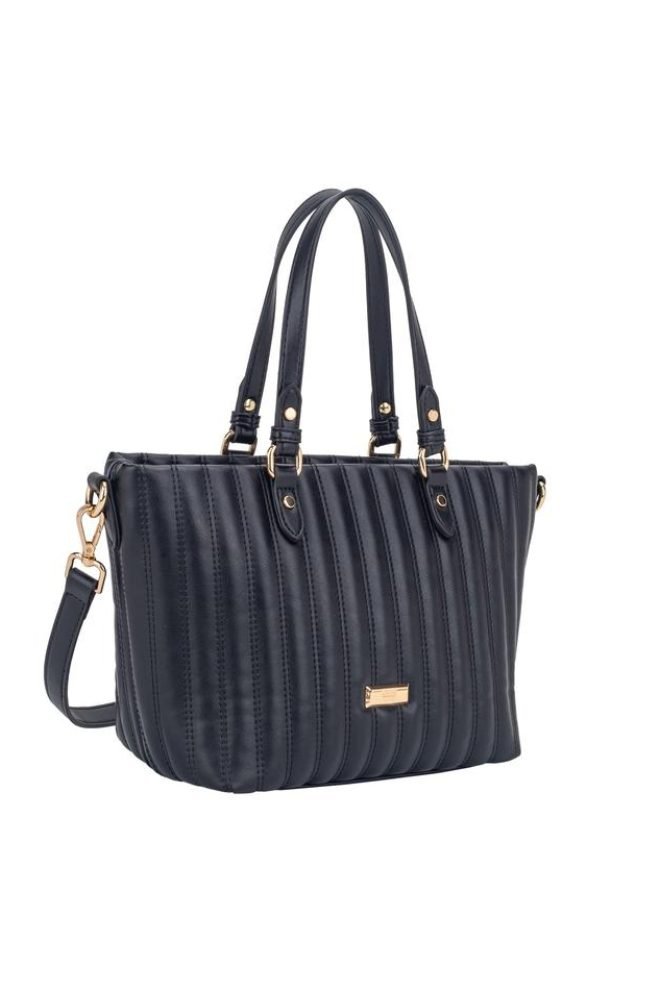 Gionni black vertical stitch tote 11G2773-BLK-1