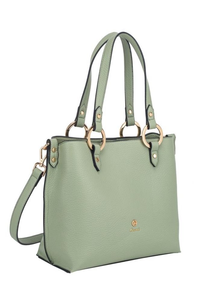 Gionni sage gold-ring handle tote 11G2775-GREEN-1