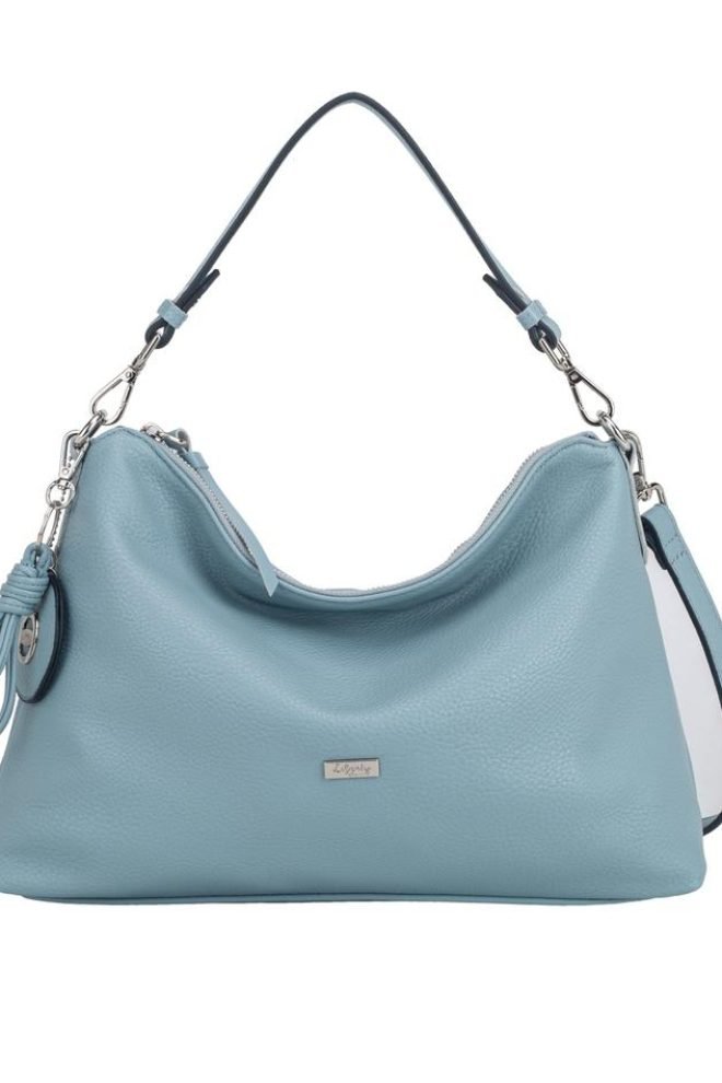 Large blue pebbled tote 11GL369-BLUE-1