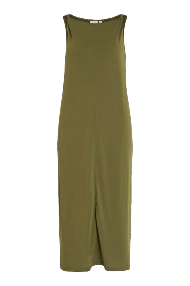 Vimadalia twist bottle neck midi dress in olive 14105225