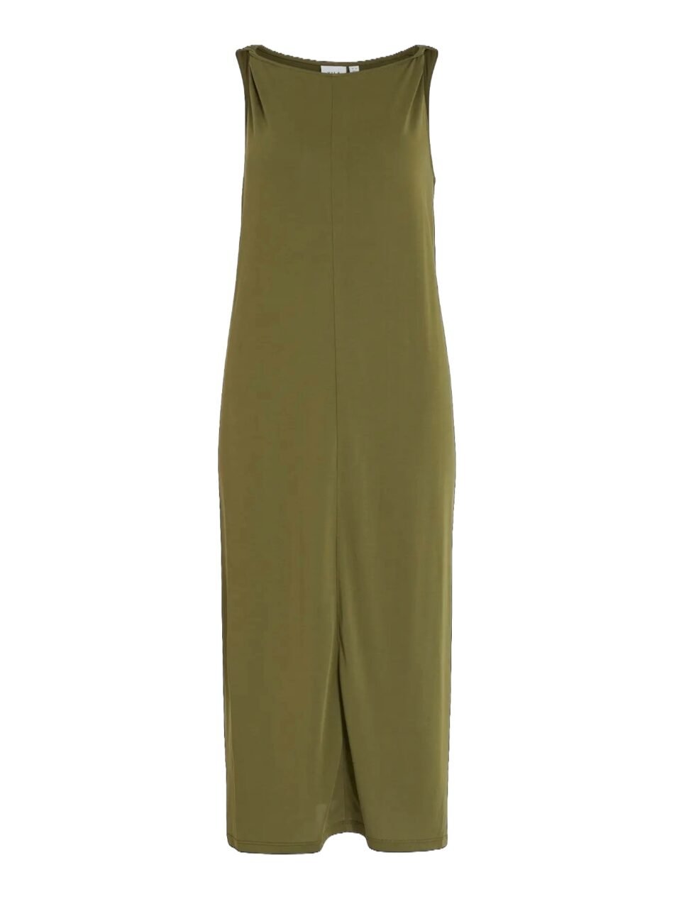 Vimadalia twist bottle neck midi dress in olive 14105225