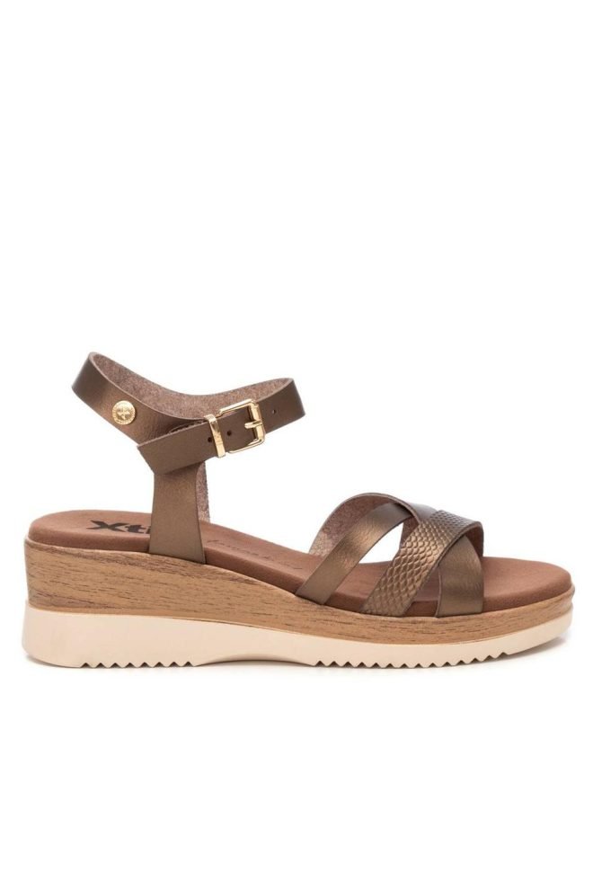 XTI brown strappy wedge 144098-BRO-1