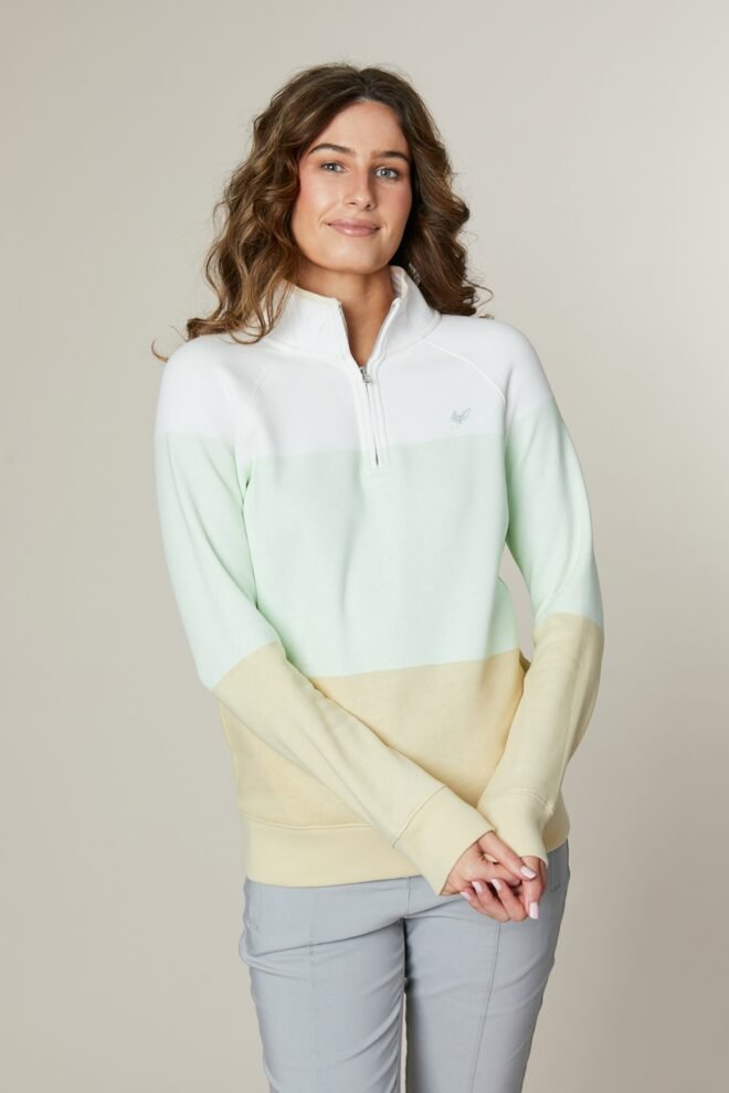 Jessica Graaf long sleeve wide striped top in pistachio 29314-038