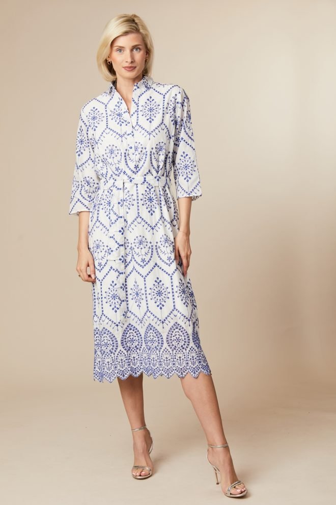 Jessica Graaf  embroidered white midi dress 29769-001