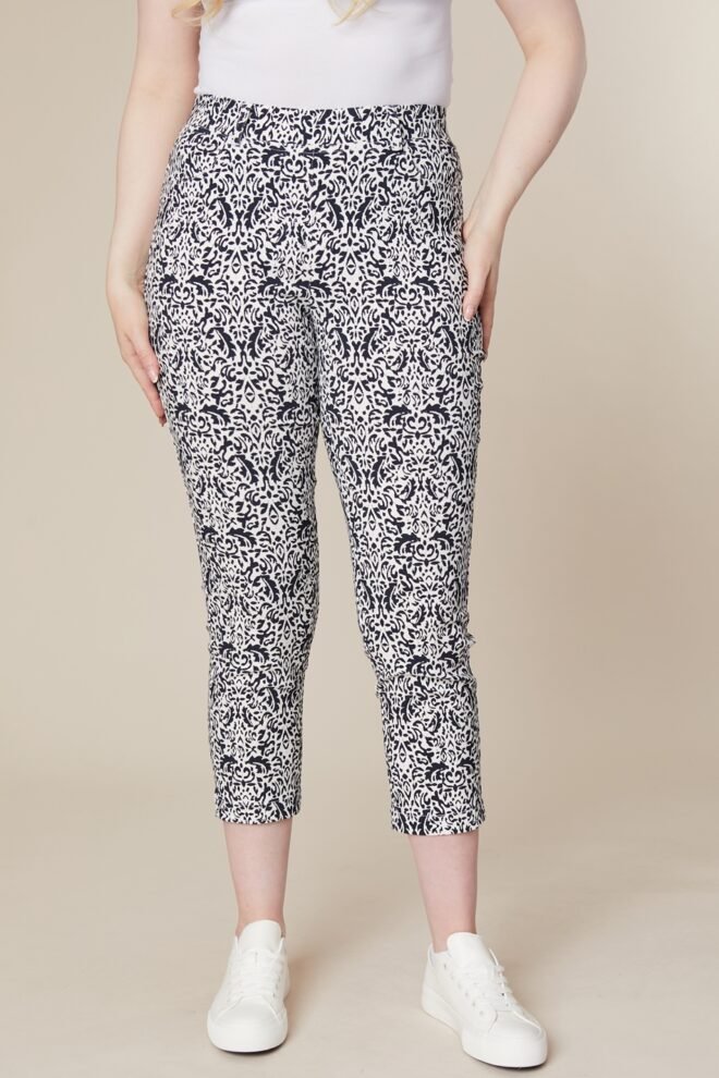 Jessica Graaf black and navy printed pants 29918-019