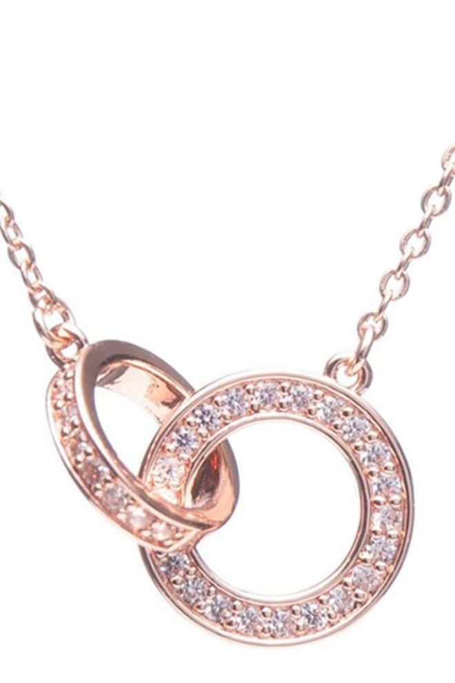 Rosegold interlocking pendant 600013